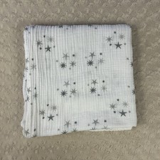 Aden  Anais Gray Starburst Baby Blanket White Stars Muslin Cotton Lovey