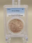 1924 Peace Silver Dollar $1 - PCGS MS64