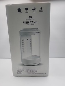 Aquarium Petit réservoir de poisson avec pot de plante, tout-en-un Bureau Aquarium Kit Bureau