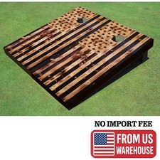 Custom American Flag Burned Wood Look Custom Cornhole Board, Painted/Finished