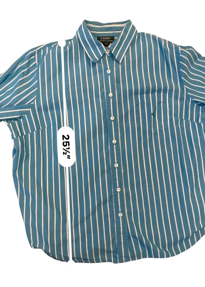 Camisa Oxford Ralph Lauren Vintage Años 90 Y2K Rayas Botón Abajo 2X Preppy Foto 3 de 4