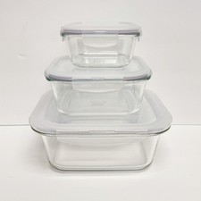 3 LocknLock Nestable Baking Glass Food Contai...