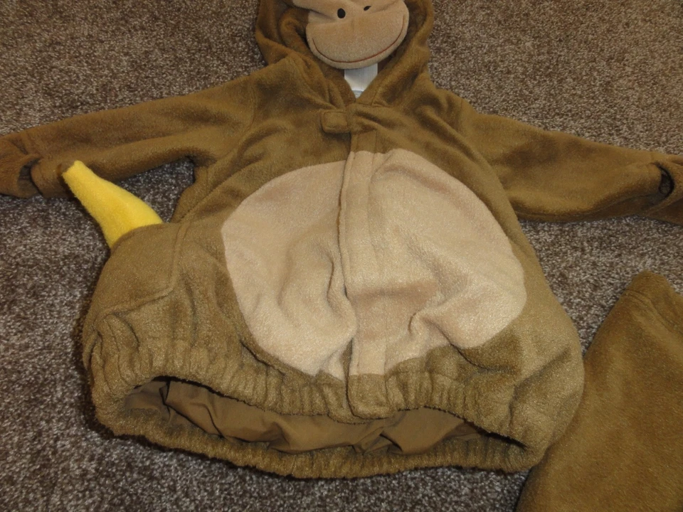 DISFRAZ BEBÉ NIÑO MONO MARRÓN 2 PIEZAS TALLA 6-12 MESES POR VIEJO AZUL MARINO Foto 3 de 4