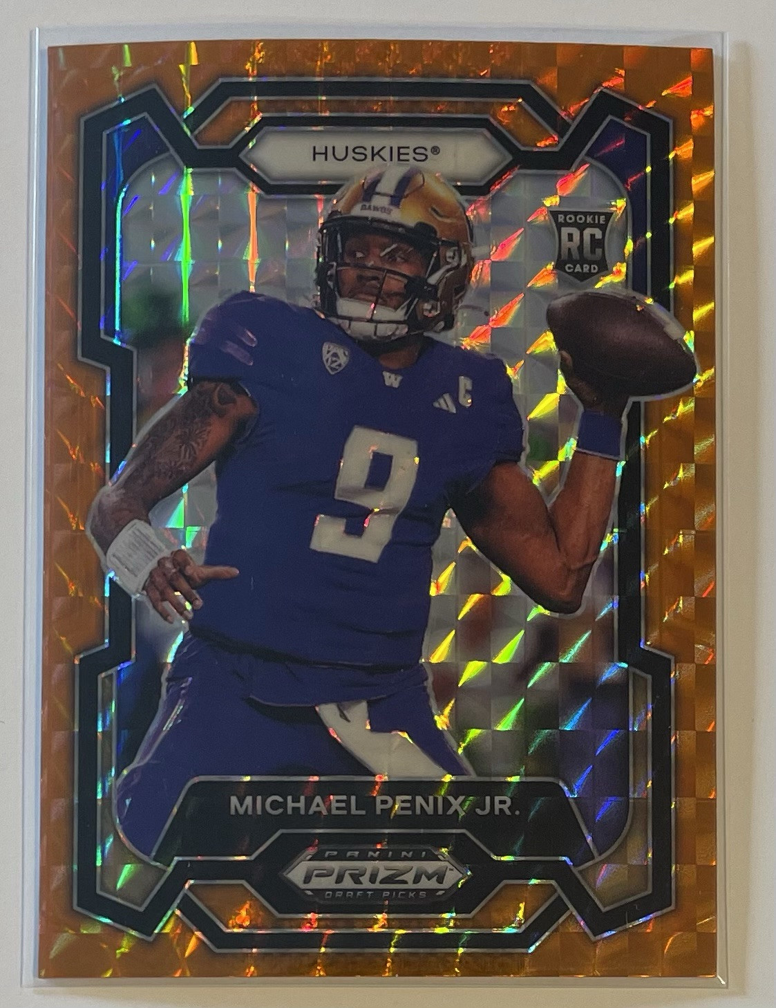 2024 Panini Prizm Draft Picks Orange Finite Michael Penix Jr. RC #29/39