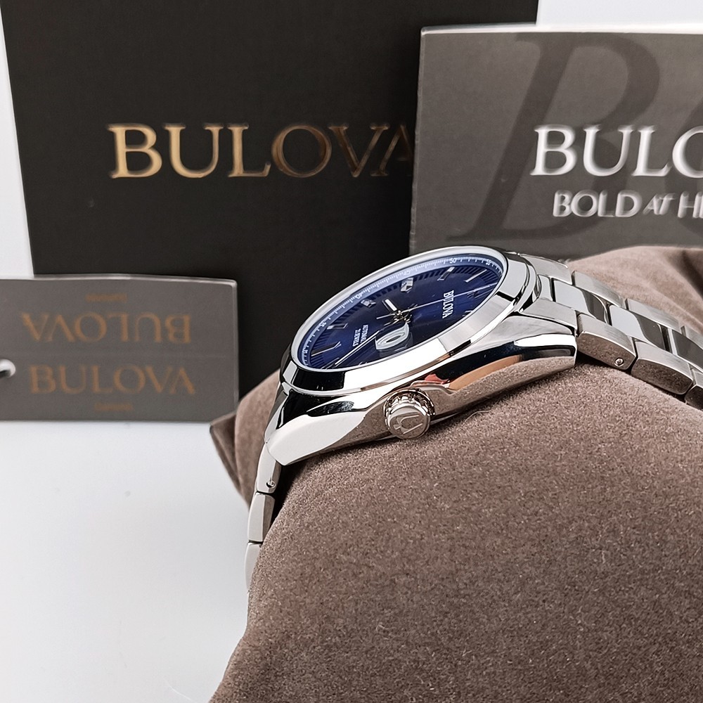 Men's Bulova Classic Surveyor 96B436 Blue Dial Stainless Steel