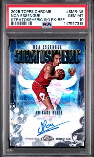 2025 Topps Chrome Basketball Refractor Noa Essengue #SMR-NE PSA 10