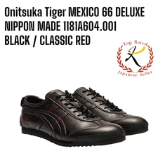 Onitsuka Tiger MEXICO 66 DELUXE NIPPON MADE 1181A604 001 BLACK CLASSIC RED F/J
