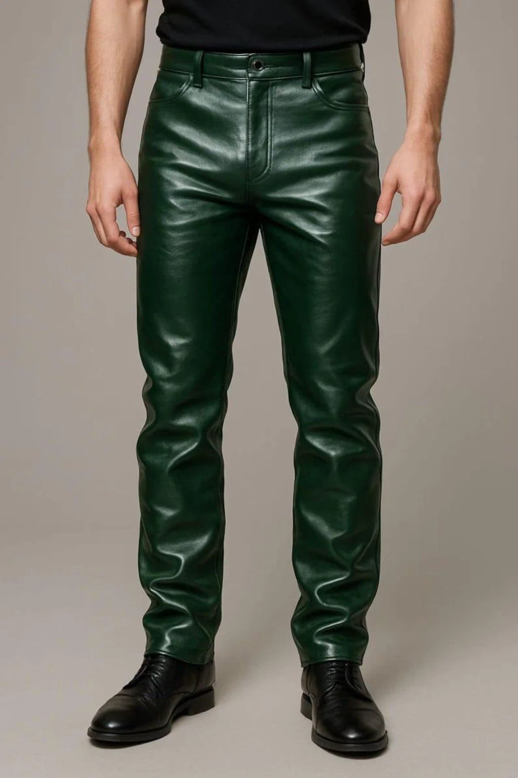 Men’s Premium Lambskin Leather Pants | Slim Fit Biker Streetwear Trousers
