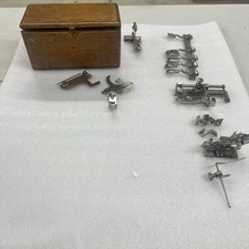 Antique Singer Sewing Machine Folding Oak Puzzle Box  Machine Attachments/1880s