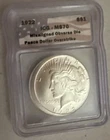 1922 Daniel Carr Misaligned Obverse Die Peace Dollar Overstrike ICG MS70
