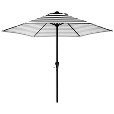 9FT Outdoor Patio Umbrella, Market  Table Umbrella with 6 Sturdy Ribs and Cr...