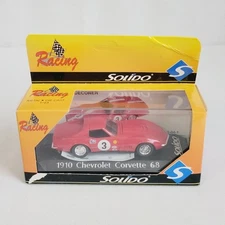 Solido red 1968 Chevrolet Corvette #1910 1:43 diecast (box wear)