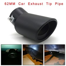 2.5" Auto Car Black Muffler Rear Tip Exhaust Pipe Stainless Steel Tail Throat