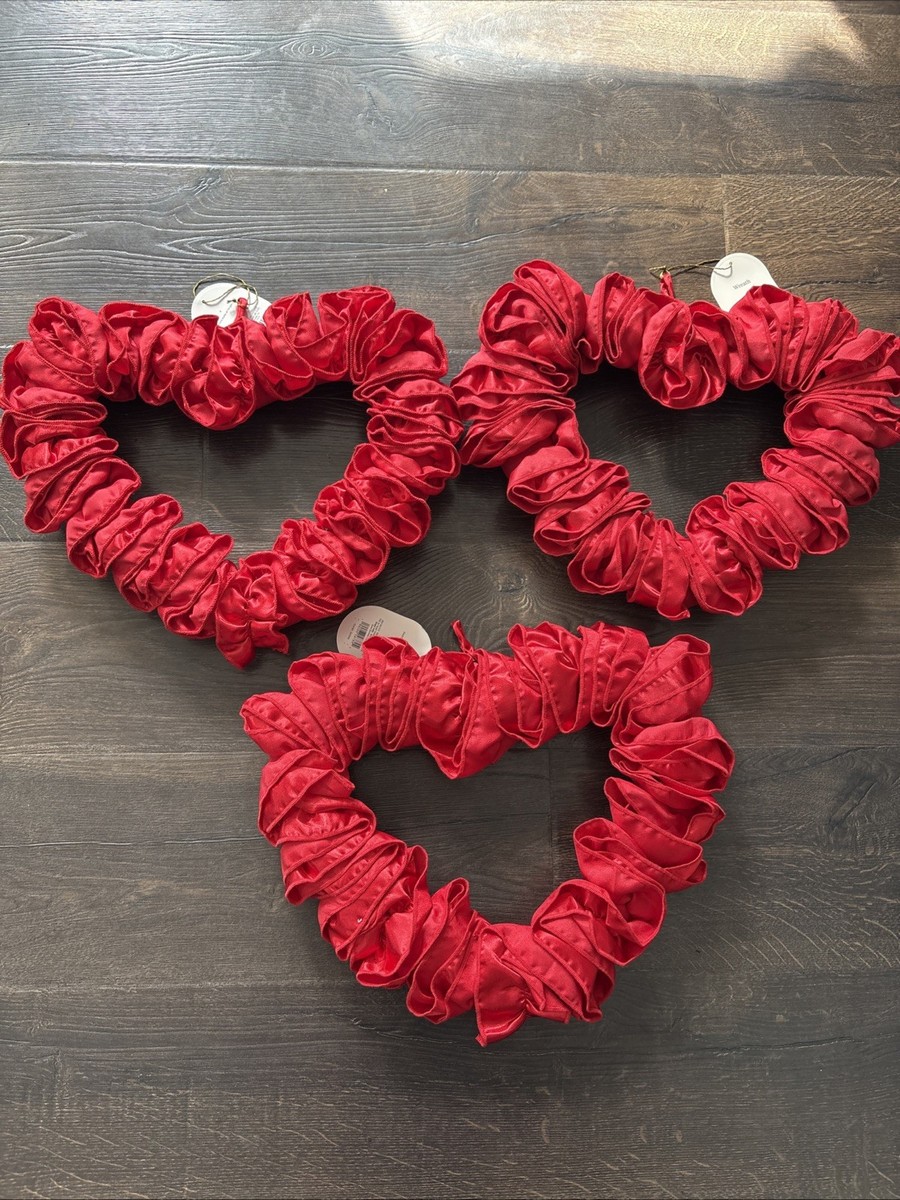 ハートのリース(レッド) 3 Set Threshold Heart Shaped Wreath 16