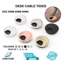 Computer Desk Grommet Table Metal / Plastic Cable Tidy Wire Hole Cover 50mm-80mm
