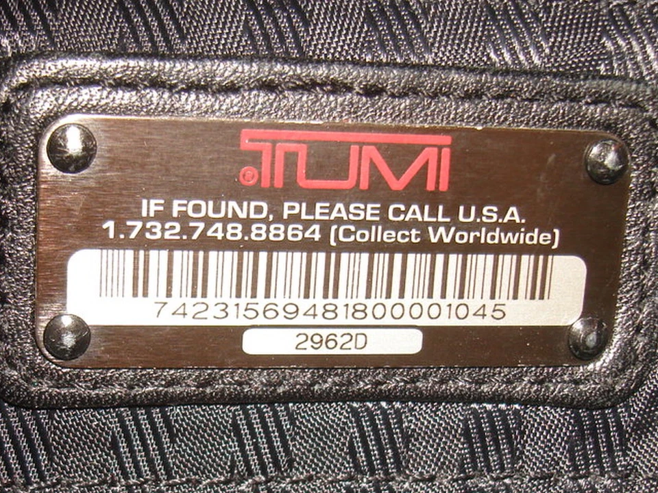 TUMI Cuero Negro/Nailon Balístico Deluxe Laptop/Maletín con Correa #2962D Usado en Excelente Condición Foto 2 de 4