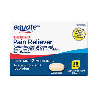 Equate Dual Action Acetaminophen 250 mg & Ibuprofen 125 mg