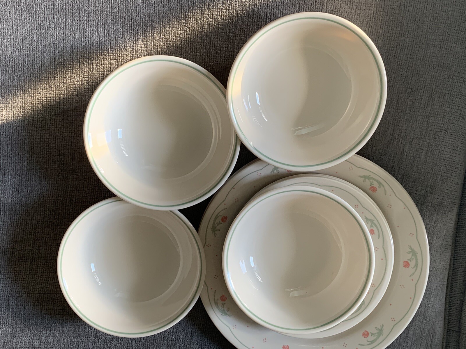 Vintage Corelle USA English Breakfast 12 Pc Microwave Safe Plate Bowl ...