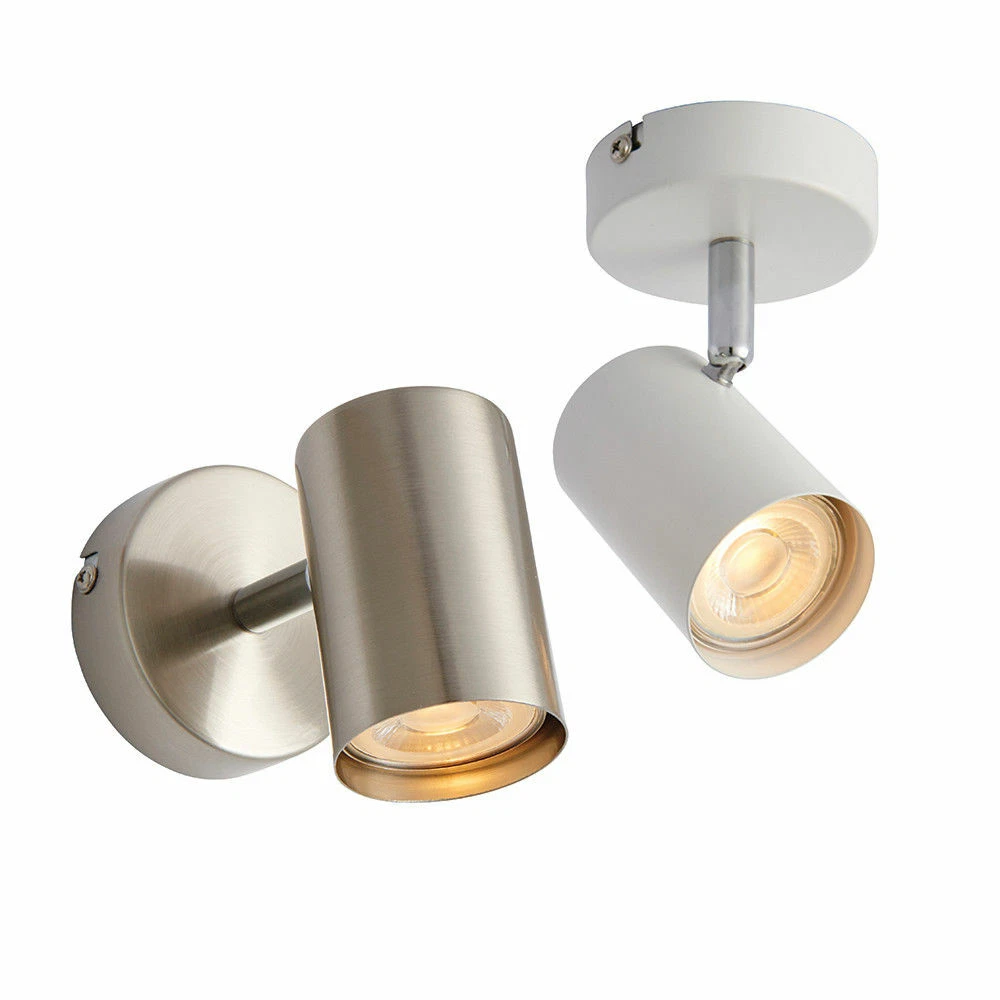 Foco interior individual ajustable 7W LED GU10 SAXBY AREZZO blanco/níquel satinado