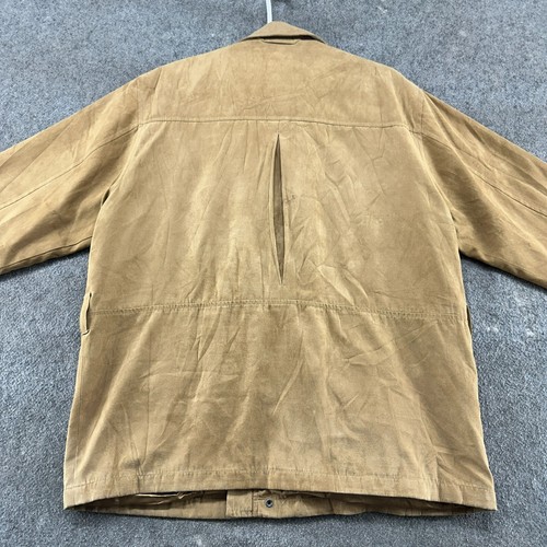 VINTAGE Weatherproof Jacket Mens L Brown Chore Barn Coat Faux Suede Full Zip Y2K - Picture 12 of 15