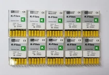 Lot X 10 Dental Endodontic K  FILES DIA DENT Stainless Steel 31 mm 50 