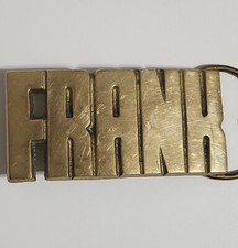 Vintage Brass Belt Buckle Frank Name Retro Cowboy Western 1970s