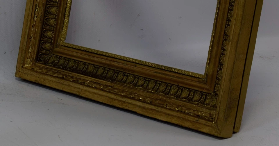 Marco de madera antiguo ca 1880-1900 estado original con hoja de metal 12,0 x 8,1 pulgadas Foto 4 de 4