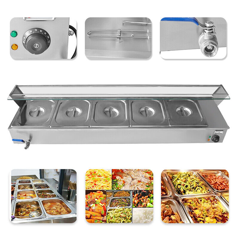 110V Commercial Food Warmer Buffet 93%OFF Countertop Table Steam 5-Pan 最大70％オフ！