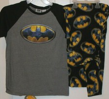 Batman DC Comics Pajama Pants Lounge PJ 2 Piece Set Mens Size Medium NWT