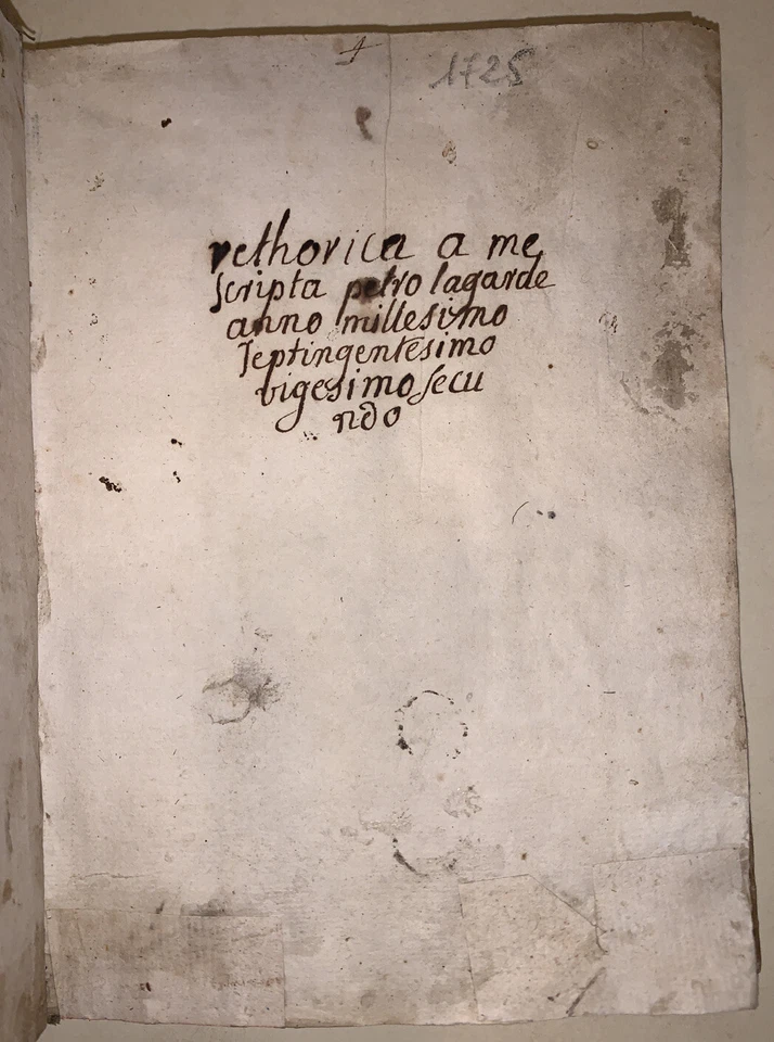 18th CENTURY, 180 PAGE LATIN MANUSCRIPT, PHILOSOPHY, RHETORIC, c.1722, LAGARDE - Image 2 of 4