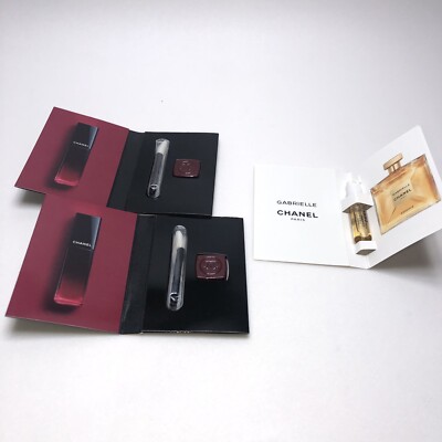 3pc GABRIELLE CHANEL PARIS ESSENCE EDP 1.5ml / .05 fl oz & Rouge Allure Laque 80