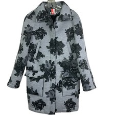 Msgm Grey Black Floral Jacket Coat Size Medium