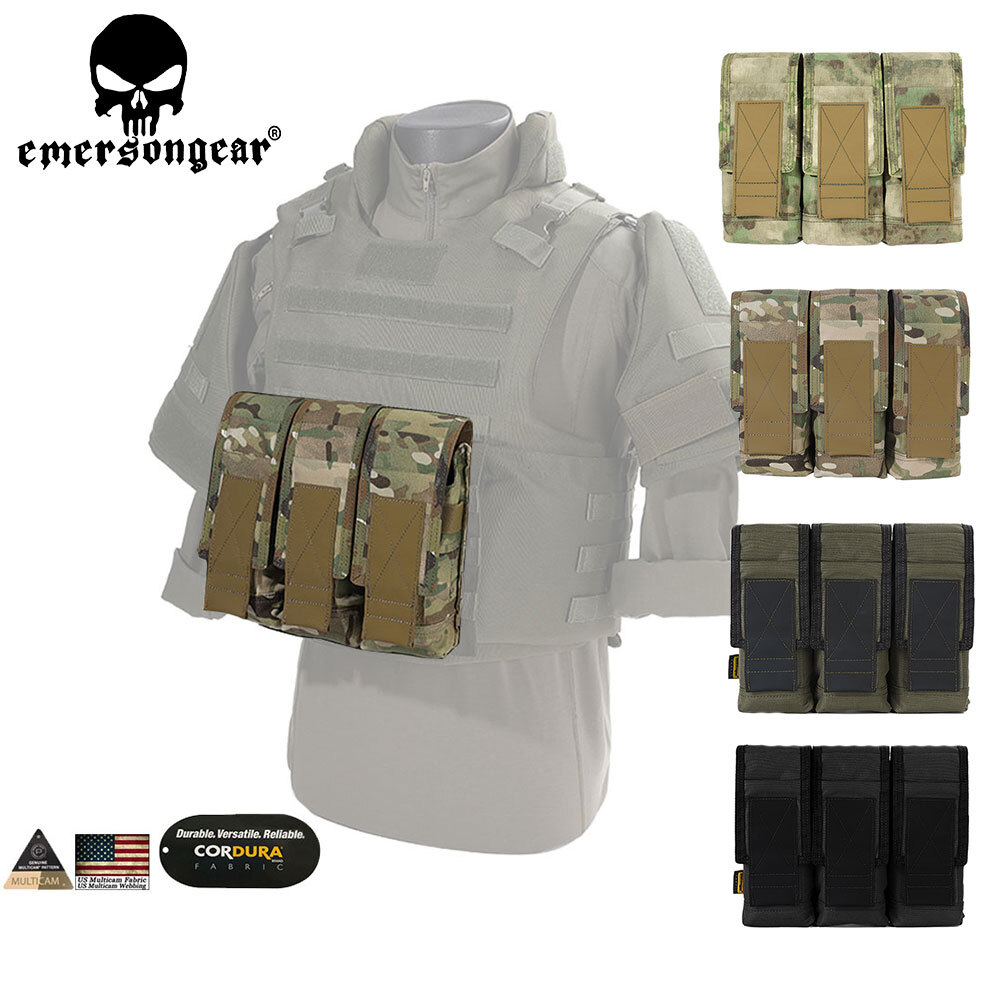 Emerson Tactical 7.62 Triple Magazine Pouch Molle Rifle Mag Holder Airsoft Pouch-image