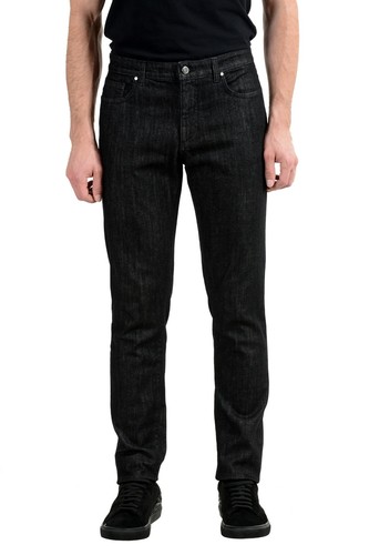 Versace Collection Men's Dark Gray Stretch Straight Leg Jeans - Picture 1 of 5