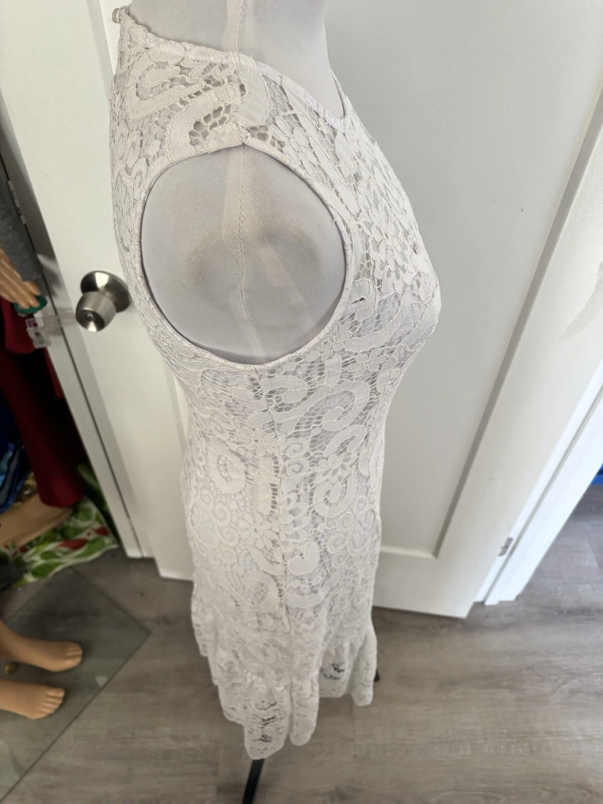 VALENTINO Abito midi nuovo con etichette NANETTE LEPORE Valentina bianco pizzo ricamato grande Gatsby 2