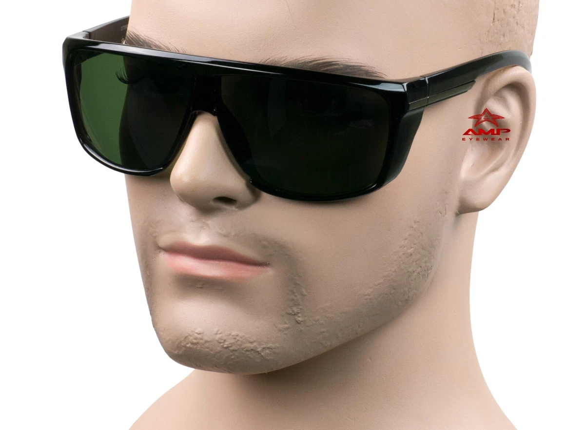 Sports Shield Wrap Fit Over Most Rx Sunglasses Black Dark Green