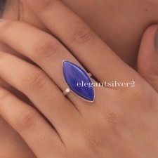 Lapis Lazuli Ring 925 Sterling Silver Blue Gemstone Ring Handmade Silver Ring