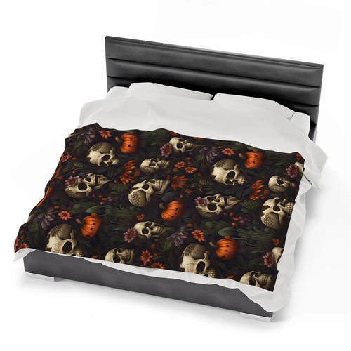 Dead Harvest Garden Throw Blanket in Sherpa or Velveteen: Plush by Durazza - Picture 8 of 12