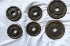 York Barbell Weights Lot Vtg 2.5 Pound (2) & 1.25 Pound (4) Weights Plates (6)