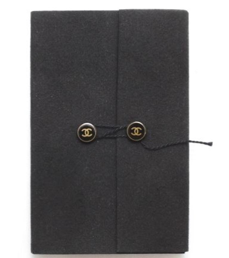 CHANEL Small Pocketsize Notebook Note Pad Black Authentic