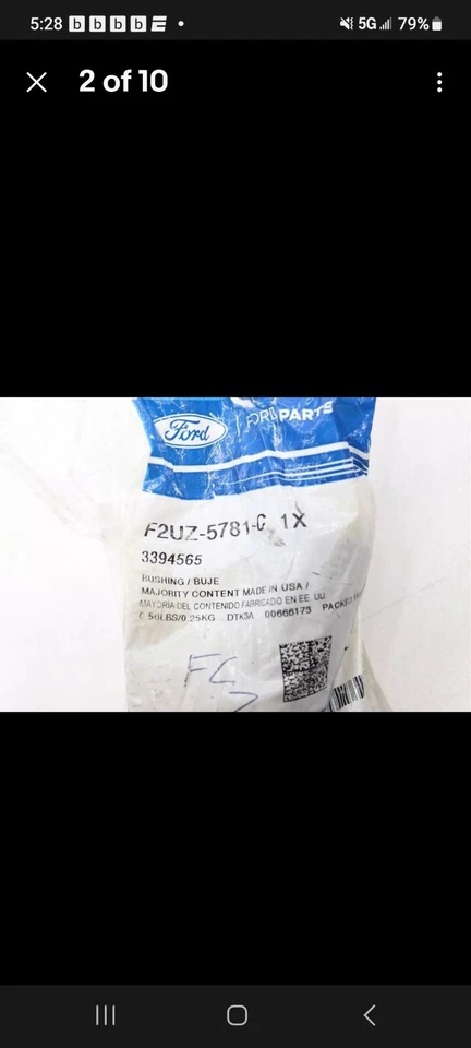 NOVA Bucha de Mola Folha Frontal Ford F2UZ-5781-C Ford E-Series 1992-2007 Fabricante de Equipamento Original - Imagem 4 de 4