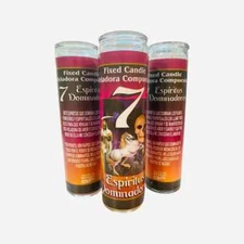 3x Set, 7 ESPIRITUS DOMINADORES Veladora, 7 Dominating Spirits Fixed Candles.