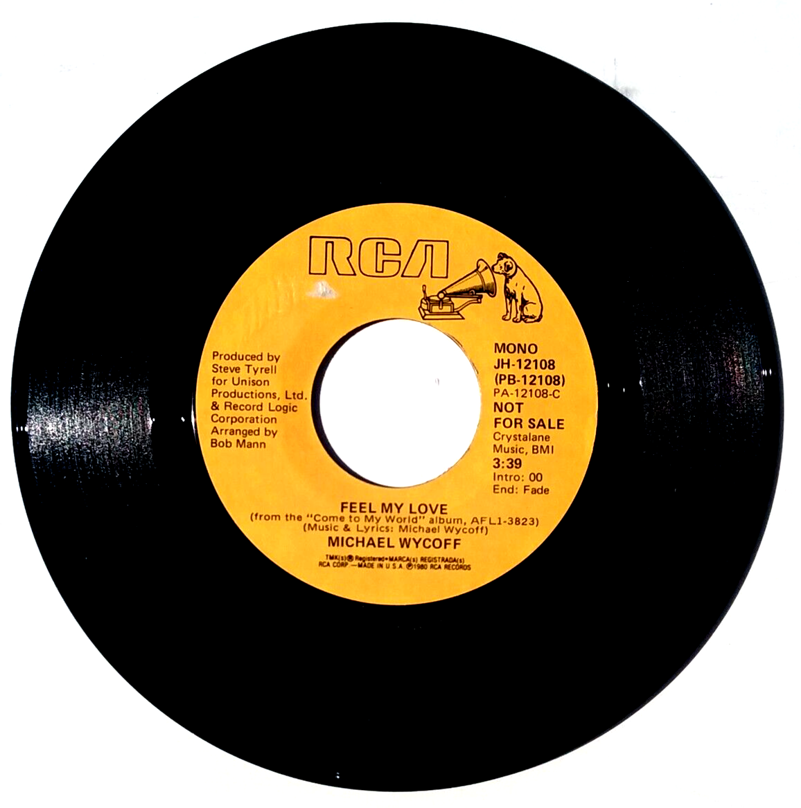 MICHAEL WYCOFF- Feel My Love- Mono/Stereo- Vinyl 45rpm RCA JH