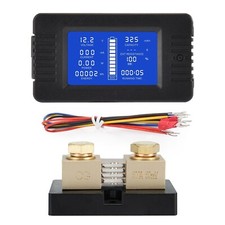 DC Multifunction Battery Monitor Meter with Shunt,0-200V,0-500A, LCD Display ...