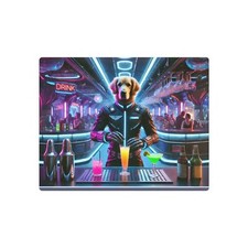 Cool Retro Dog Bartender Metal Art Sign, Dog Lover Decor, Bar Wall Art, Unique