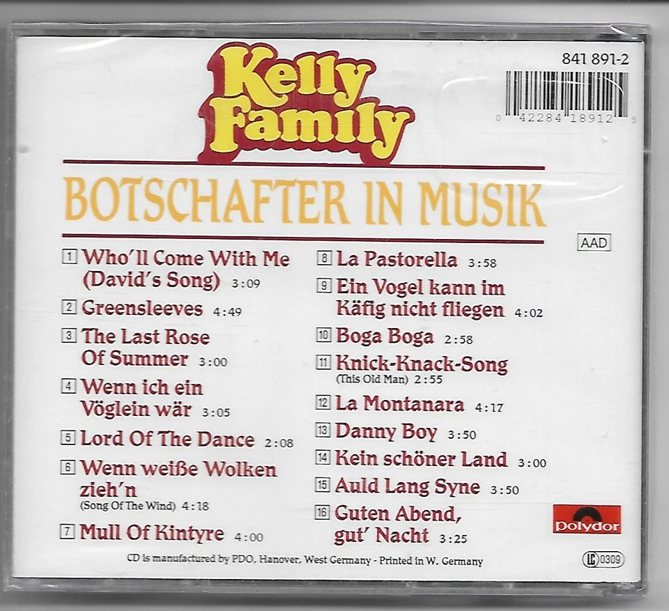 KELLY FAMILY - Botschafter in Musik - Alte West-Germany CD Pressung NEU/OVP/NEW - Bild 2 von 2