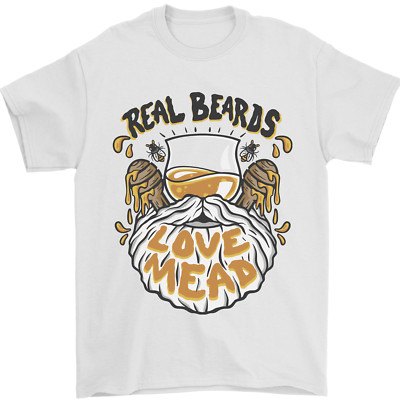 Echte Bärte Liebe Met lustiges Bier Alkohol Herren T-Shirt 100% Baumwolle