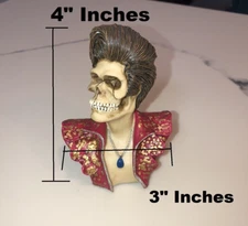 VINTAGE - Elvis Style Skull Skeleton Zombie Figurine Resin Vest NEW w/ Box