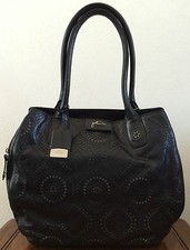 Petunia Pickle Bottom Handbags Black Leather Transatlantic Tote Purse Obsidian