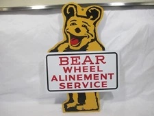Bear Wheel Alinement Service 8 1/4"x12" Die cut Metal Sign